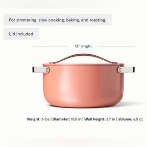 Caraway 6.5 QT Dutch Oven Pot With Lid - Perracotta NWOB